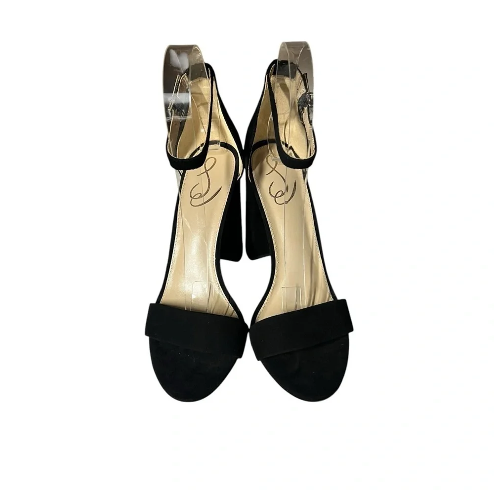 🌻NEW NWOT Sam Edelman Black Suede Leather "Yaro" Block Heel Sandals Size 10 - Picture 6 of 11